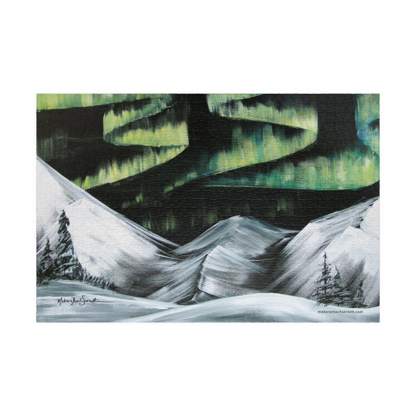 Aurora Over Mountains Puzzle (500, 1014-piece)