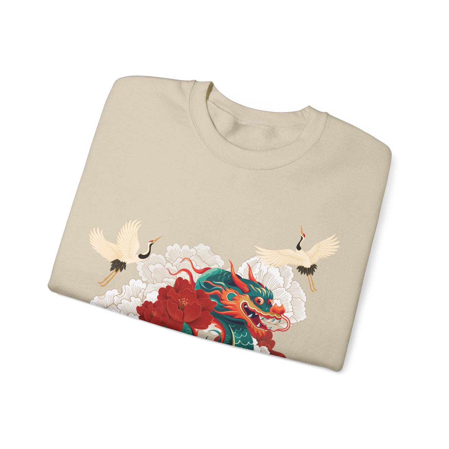 Dragon and Cranes Sweatshirt - design on front